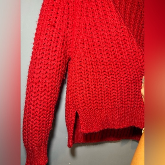 Kut from the Kloth Red Crew Neck Sweater Chunky Knit, small - Picture 5 of 5